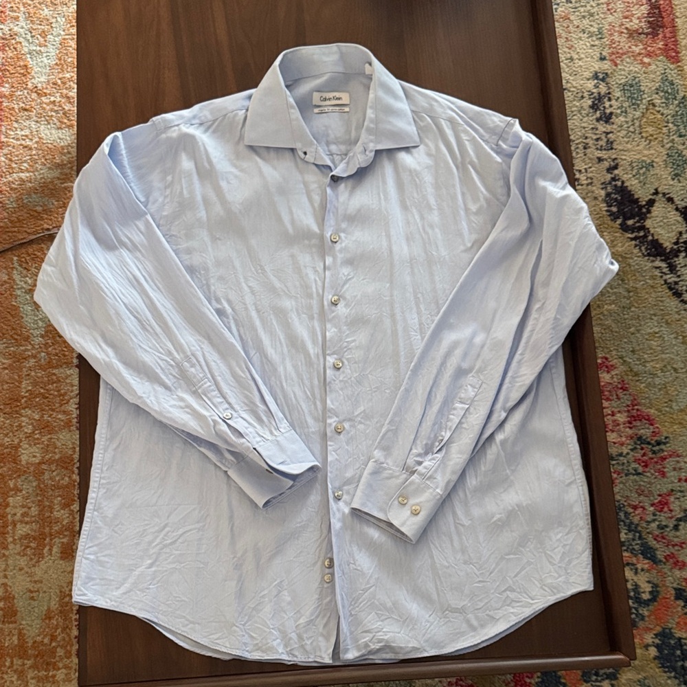 Calvin Klein Sky Blue Dress Shirt for Men Size 16-1/2, 34-35
